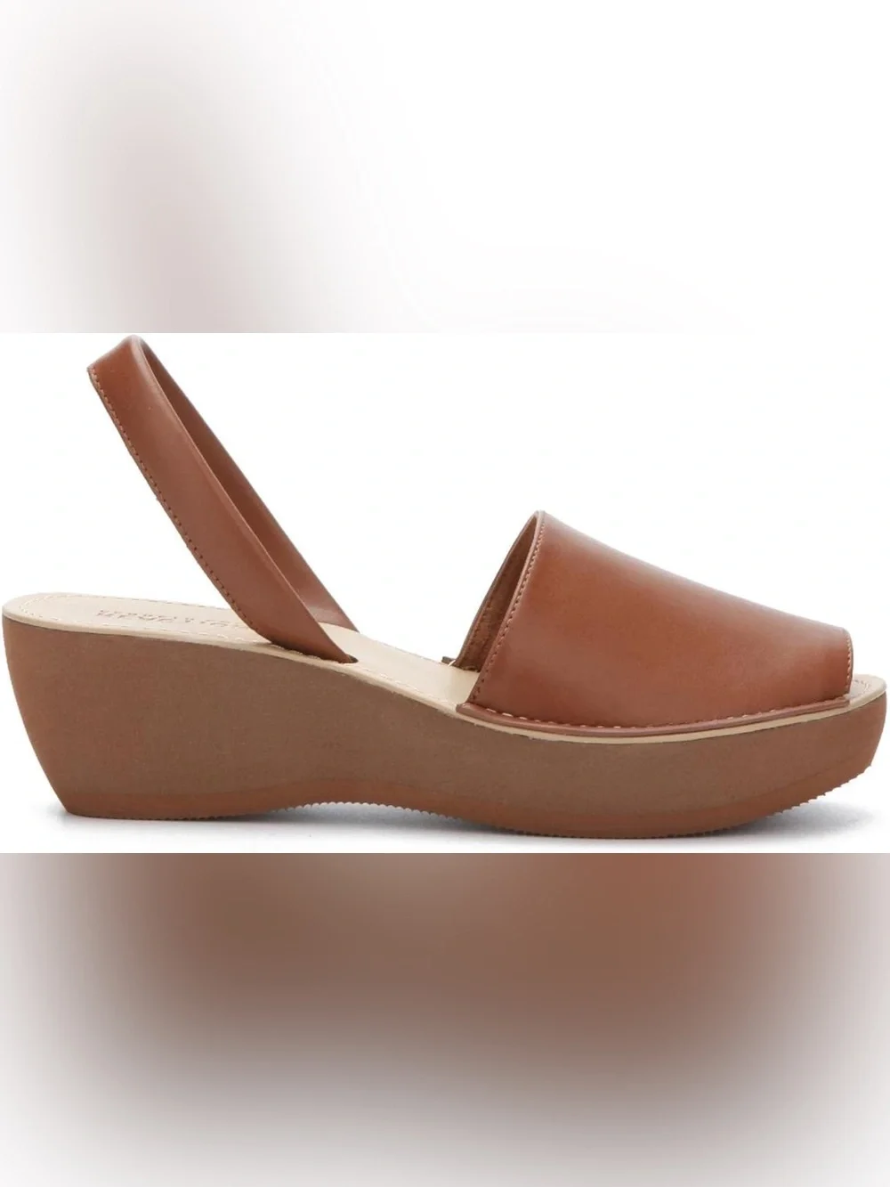 Kenneth Cole REACTION Peep Toe Wedge Sandals in Color Luggage Size 8